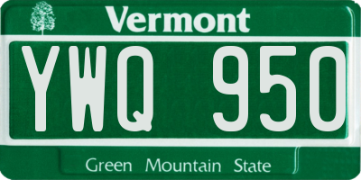 VT license plate YWQ950
