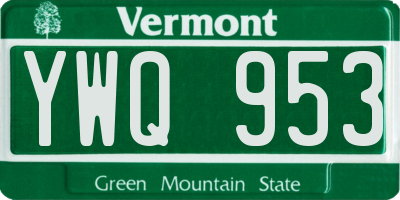 VT license plate YWQ953