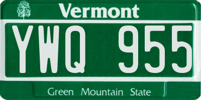 VT license plate YWQ955