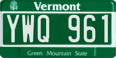 VT license plate YWQ961