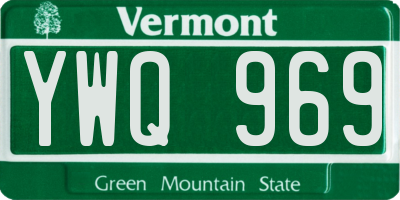 VT license plate YWQ969