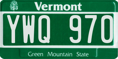VT license plate YWQ970