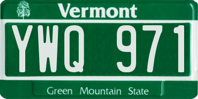 VT license plate YWQ971