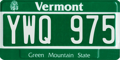 VT license plate YWQ975