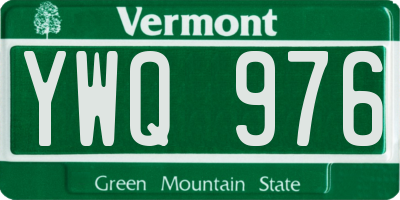 VT license plate YWQ976