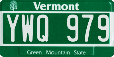 VT license plate YWQ979
