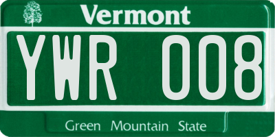 VT license plate YWR008