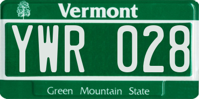 VT license plate YWR028