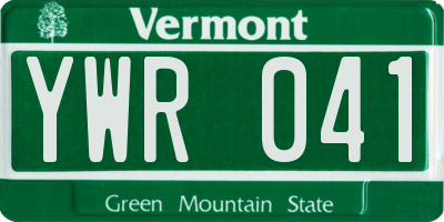 VT license plate YWR041