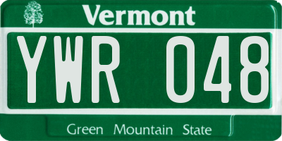 VT license plate YWR048