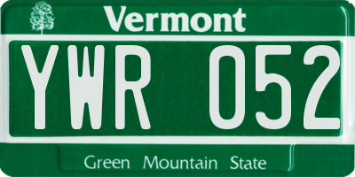 VT license plate YWR052