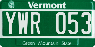 VT license plate YWR053