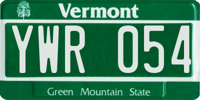 VT license plate YWR054