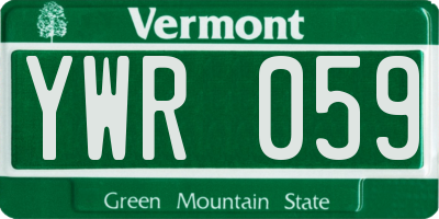 VT license plate YWR059