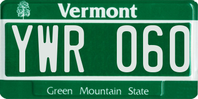 VT license plate YWR060