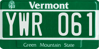 VT license plate YWR061