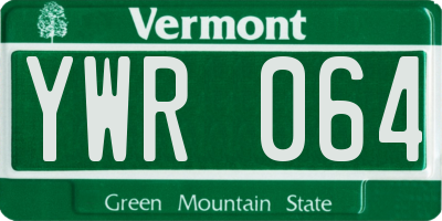 VT license plate YWR064