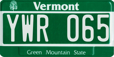 VT license plate YWR065