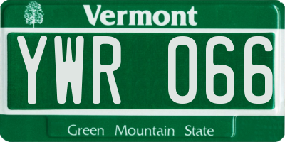 VT license plate YWR066
