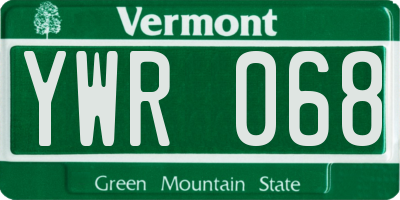 VT license plate YWR068