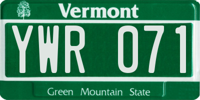 VT license plate YWR071