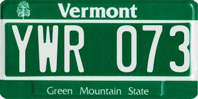 VT license plate YWR073