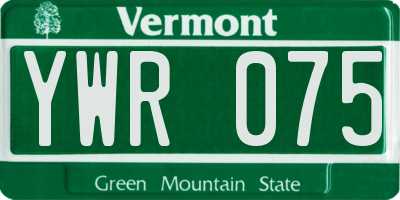 VT license plate YWR075