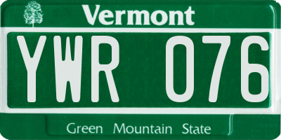 VT license plate YWR076