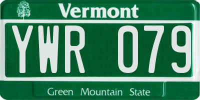 VT license plate YWR079