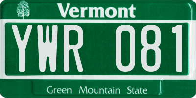 VT license plate YWR081