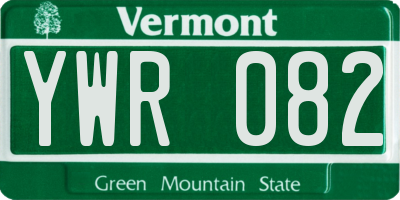 VT license plate YWR082