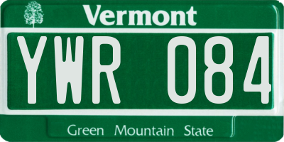 VT license plate YWR084