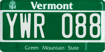 VT license plate YWR088