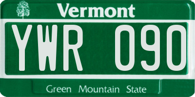 VT license plate YWR090