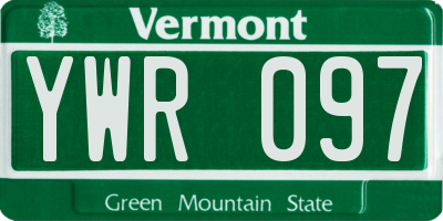 VT license plate YWR097