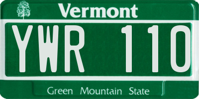 VT license plate YWR110