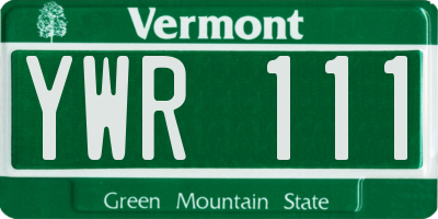 VT license plate YWR111