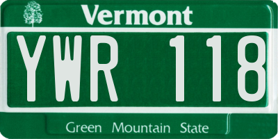 VT license plate YWR118