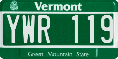 VT license plate YWR119