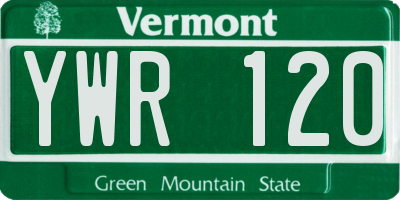 VT license plate YWR120