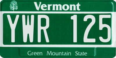 VT license plate YWR125