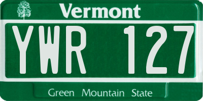 VT license plate YWR127