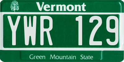 VT license plate YWR129