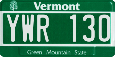 VT license plate YWR130