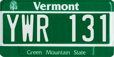 VT license plate YWR131
