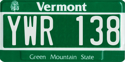VT license plate YWR138