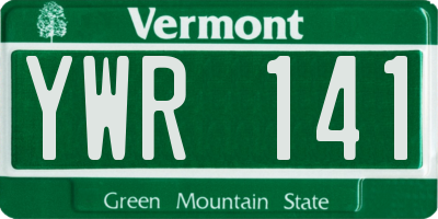 VT license plate YWR141