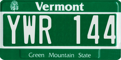 VT license plate YWR144