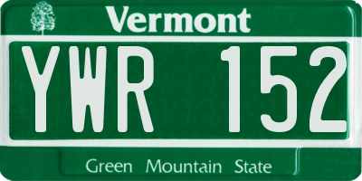 VT license plate YWR152
