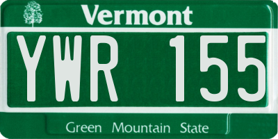 VT license plate YWR155